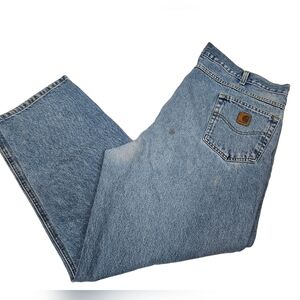 Distressed Vintage Carhartt Relaxed Fit Medium Wash Denim Jeans Size 42x30 Men's